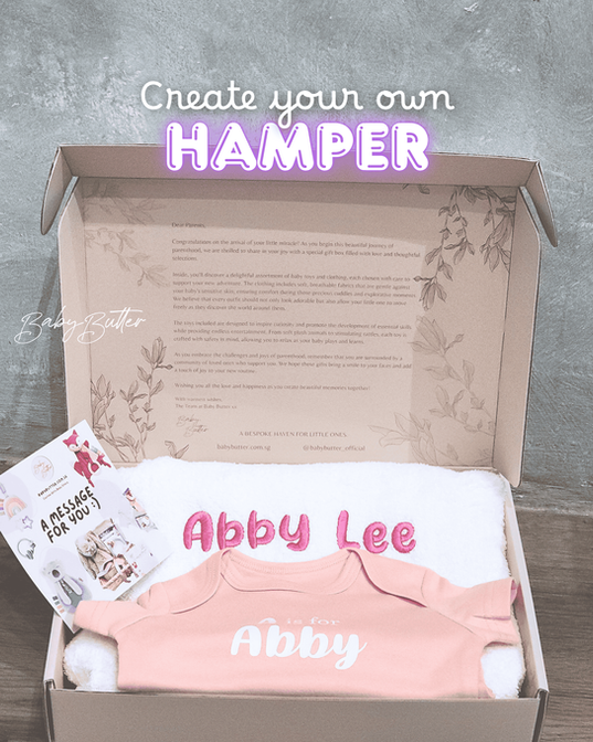 Build your own Baby Butter hamper with personalised romper and message card