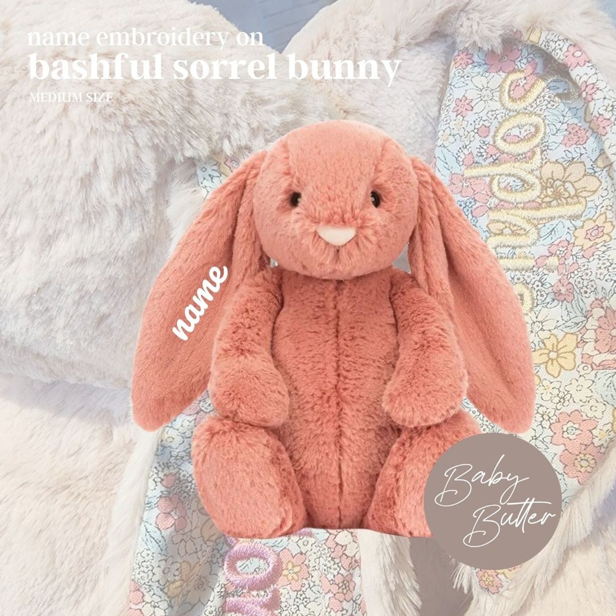 Bashful Sorrel Bunny (Medium, 31cm) - Personalised Jellycat Bunny So - Jellycat UK