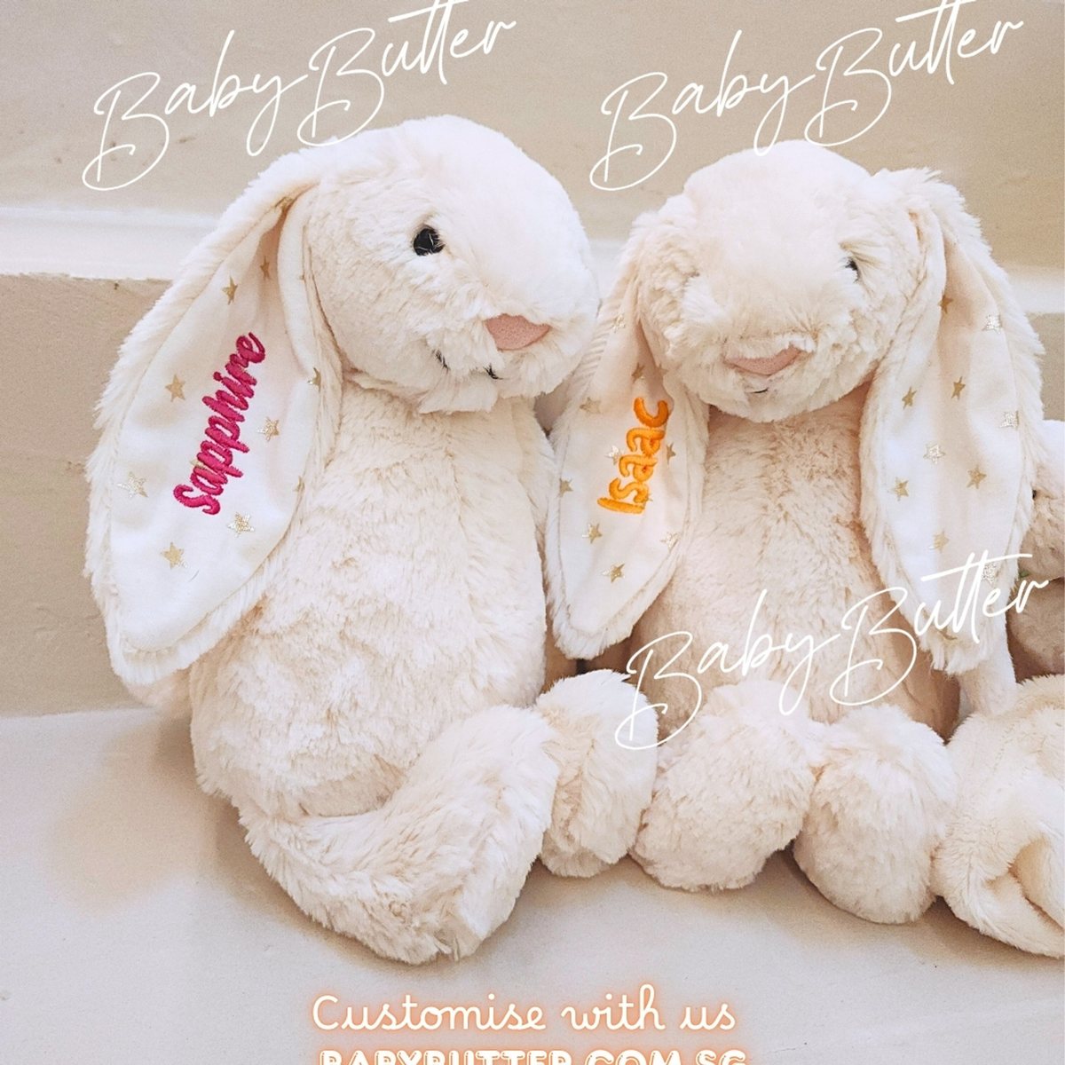 Bashful Twinkle Bunny (Medium, 31cm) - Personalised Jellycat Bunny Soft - Jellycat UK