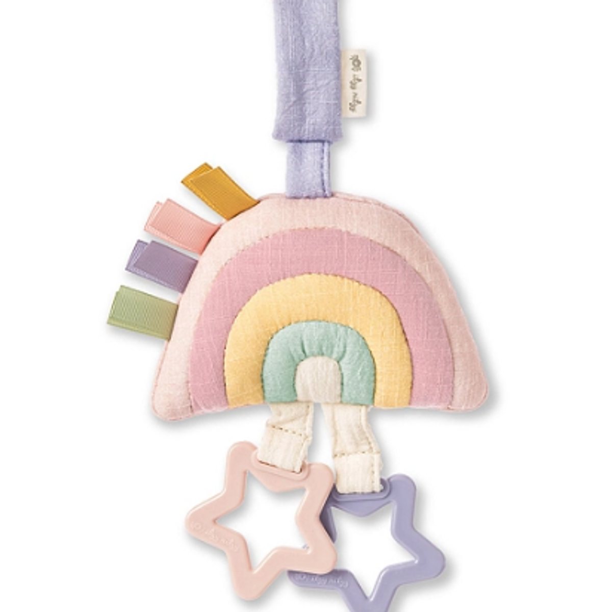 Bitzy Bespoke Ritzy Jingle Attachable Travel Toy - Pink Rainbow - Itzy Ritzy