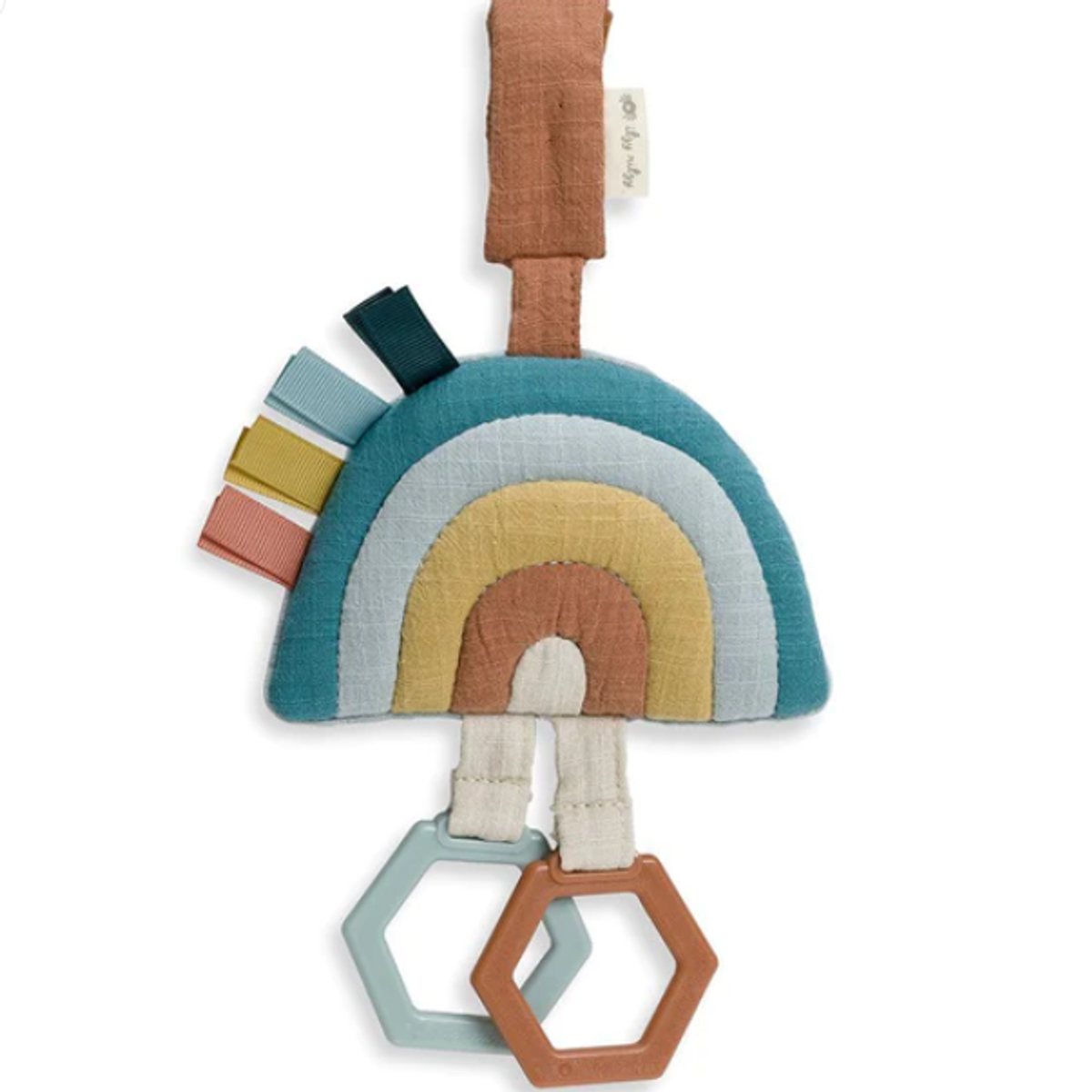 Bitzy Bespoke Ritzy Jingle Attachable Travel Toy - Rainbow - Itzy Ritzy