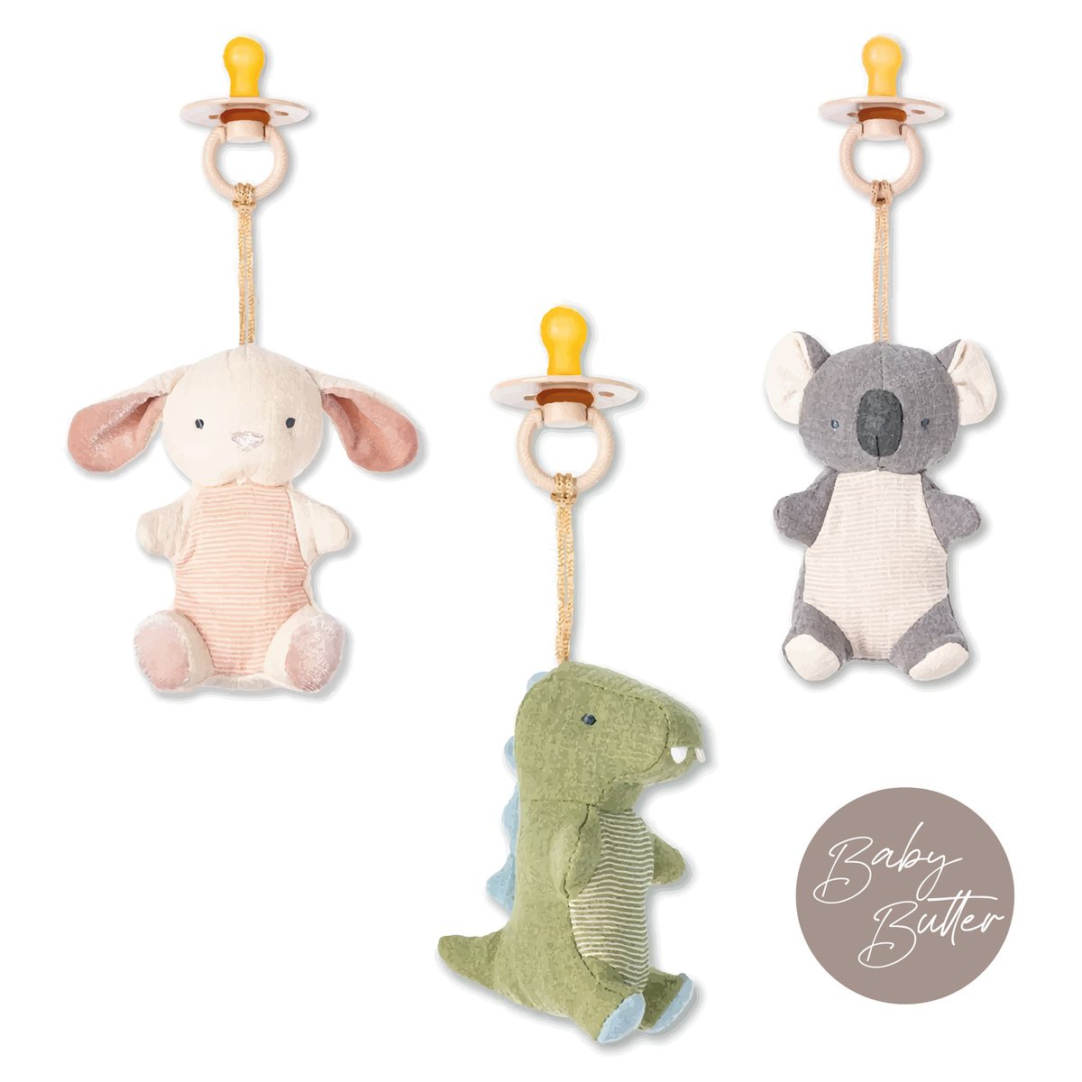 Bitzy Pal Natural Rubber Pacifier & Lovey - Discounted for Slight Dent in Box - Itzy Ritzy