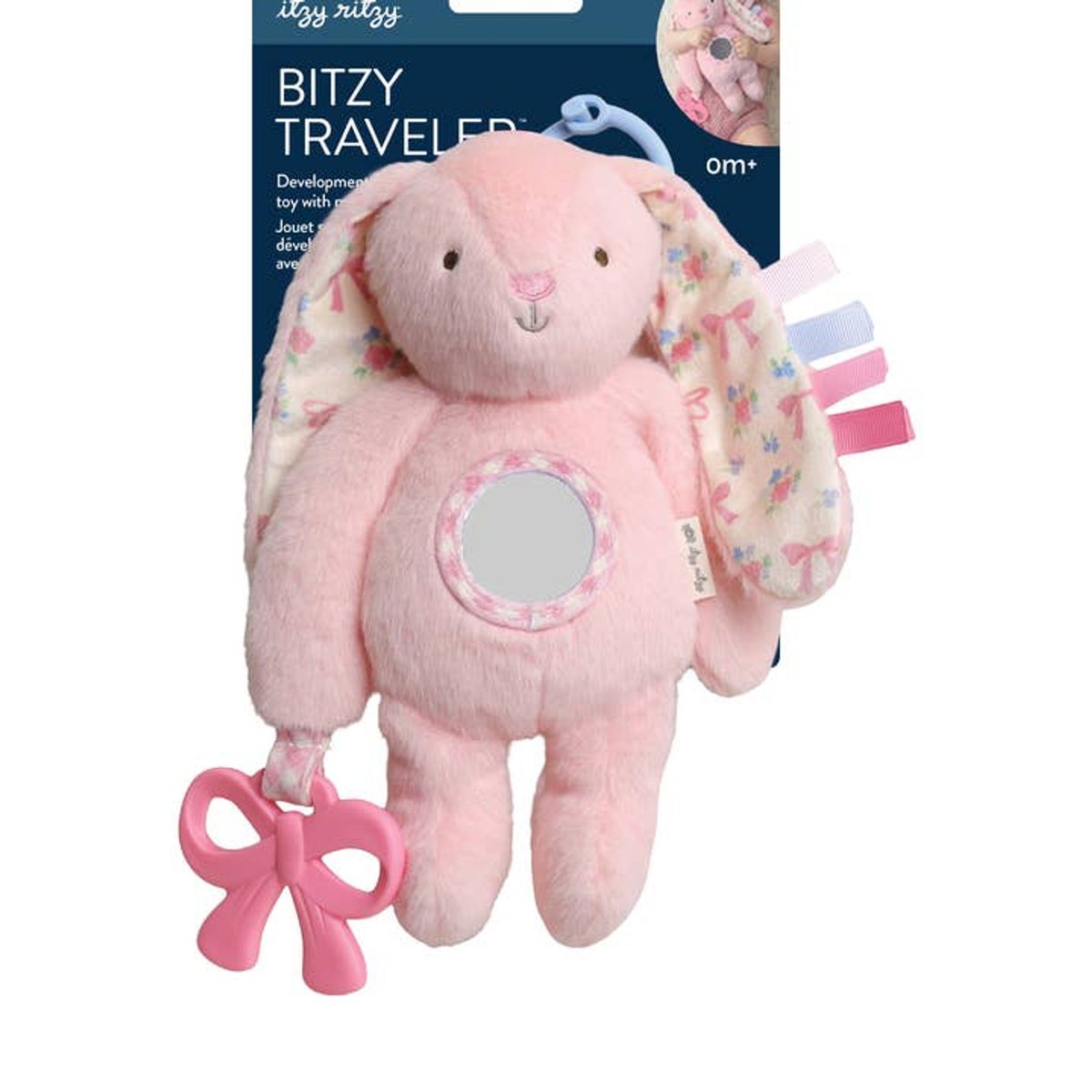 Bitzy Traveler Developmental Sensory Toy -Pink Bunny - Itzy Ritzy