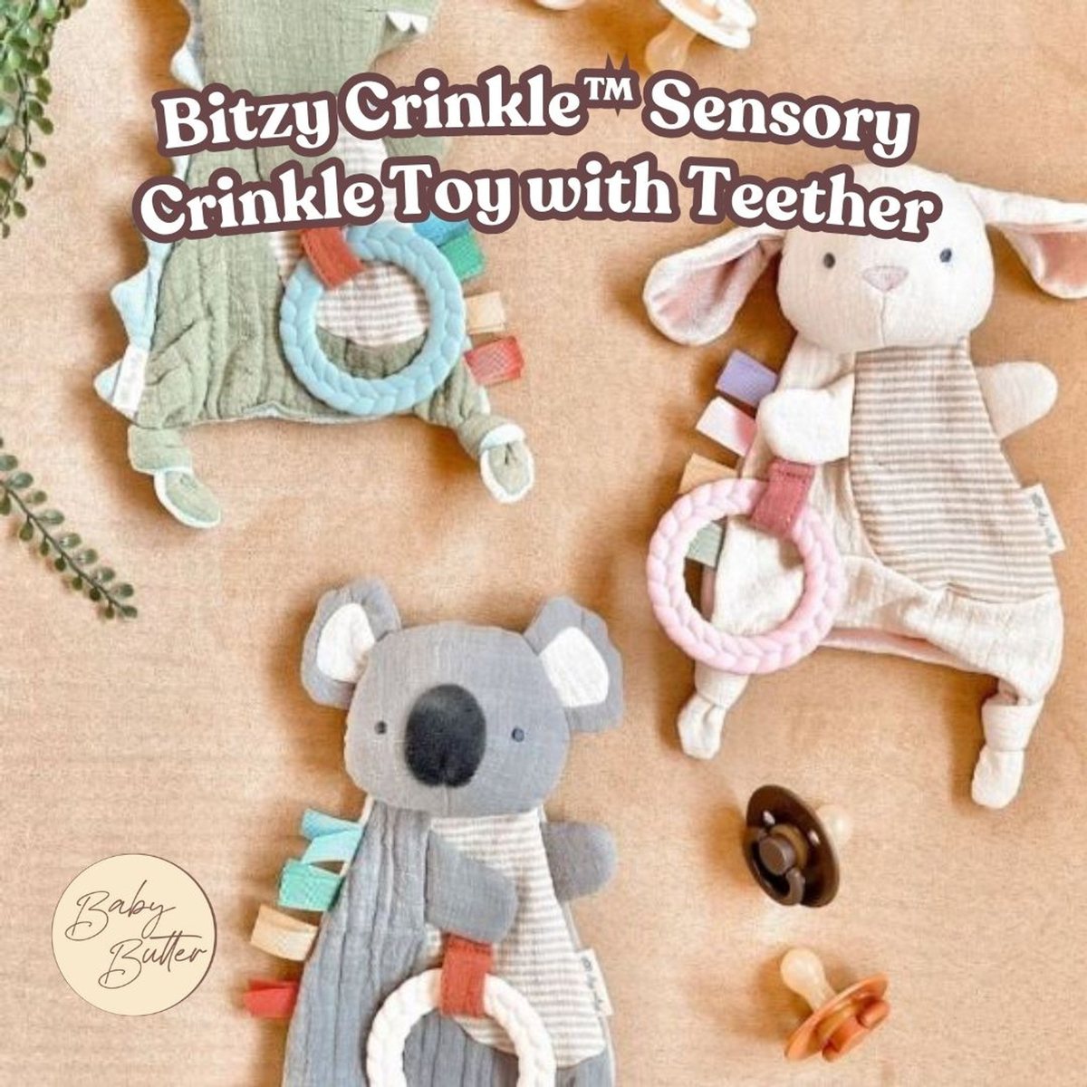 Dino - Bitzy Crinkle Sensory Toy With Teether photo 3