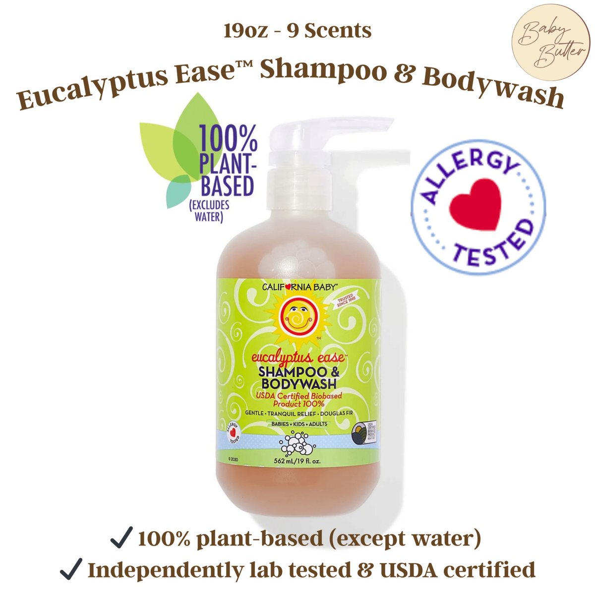 Eucalyptus Ease Shampoo & Bodywash 19oz- California Baby - California Baby