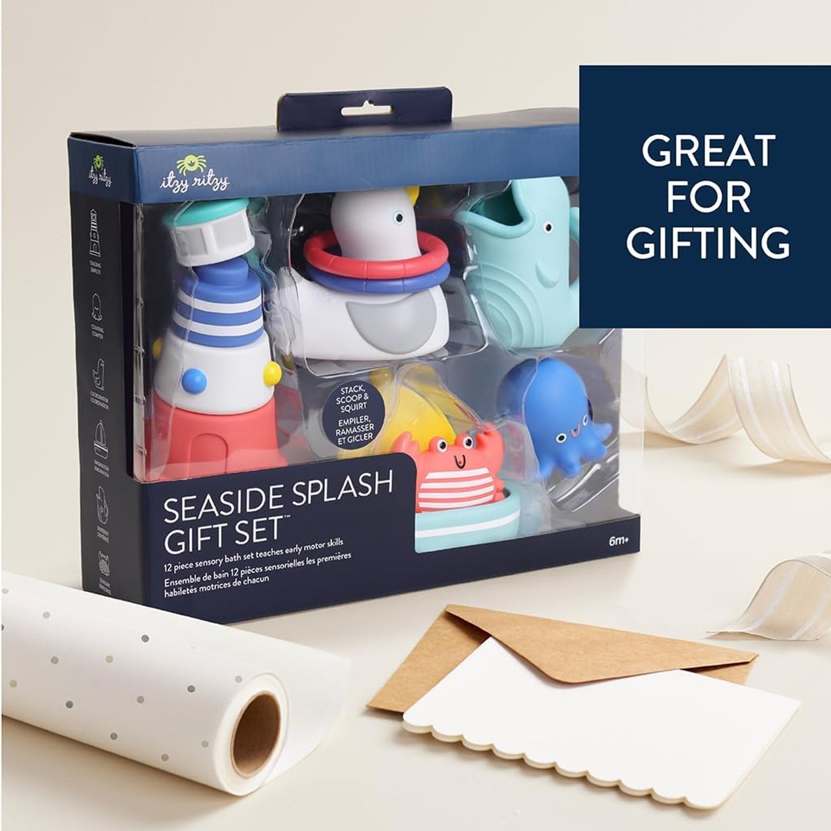 Itzy Splash Gift Set- Nautical 12-Piece Baby Bath Toys - Itzy Ritzy