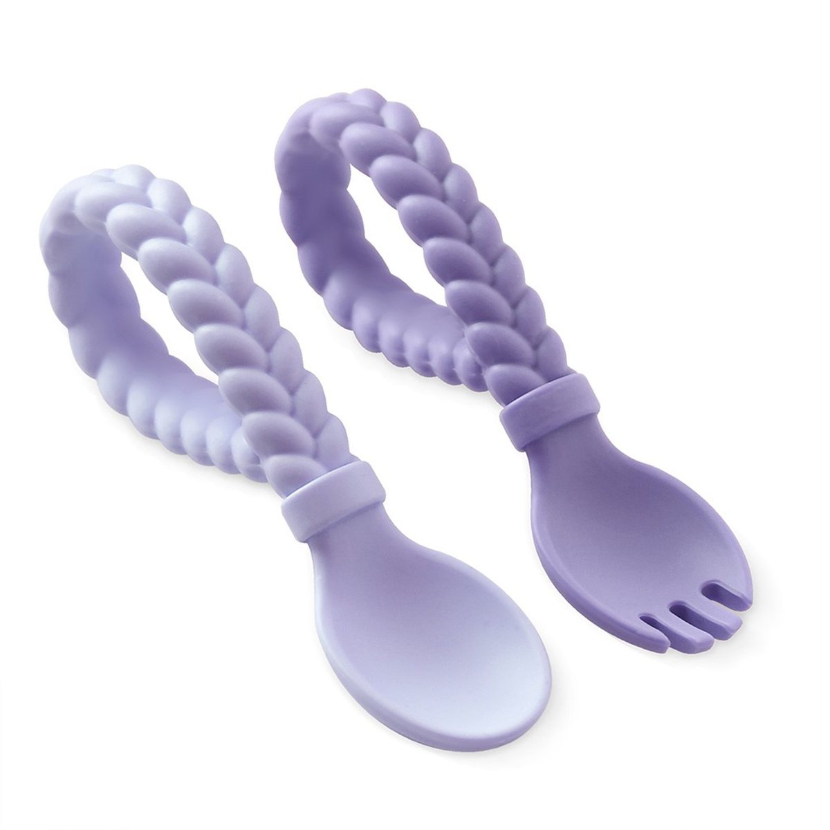 Sweetie Spoons Silicone Fork and Spoon Set - Amethyst + Purple diamond - Itzy Ritzy