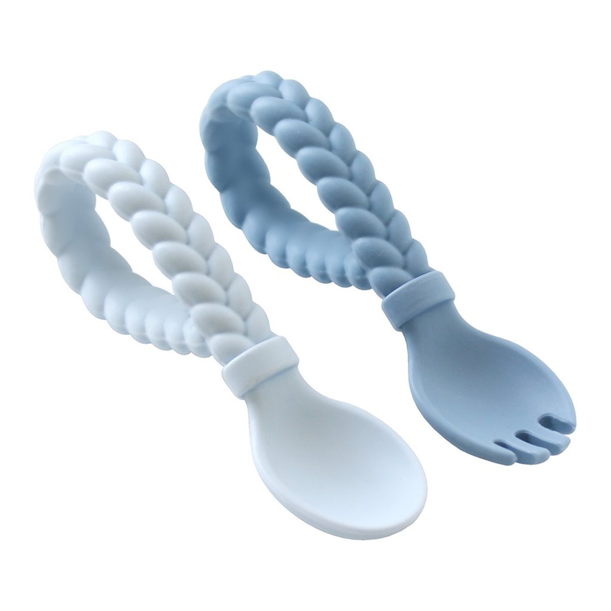 Sweetie Spoons Silicone Fork and Spoon Set - Blue - Itzy Ritzy