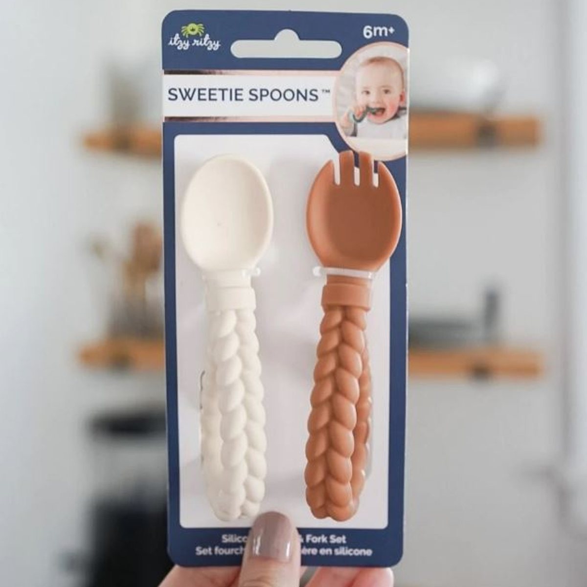 Sweetie Spoons Silicone Fork and Spoon Set - Buttercream and Toffee - Itzy Ritzy