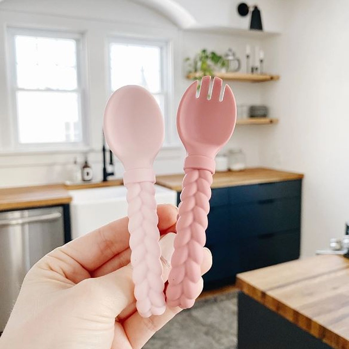 Sweetie Spoons Silicone Fork and Spoon Set - Pink - Itzy Ritzy