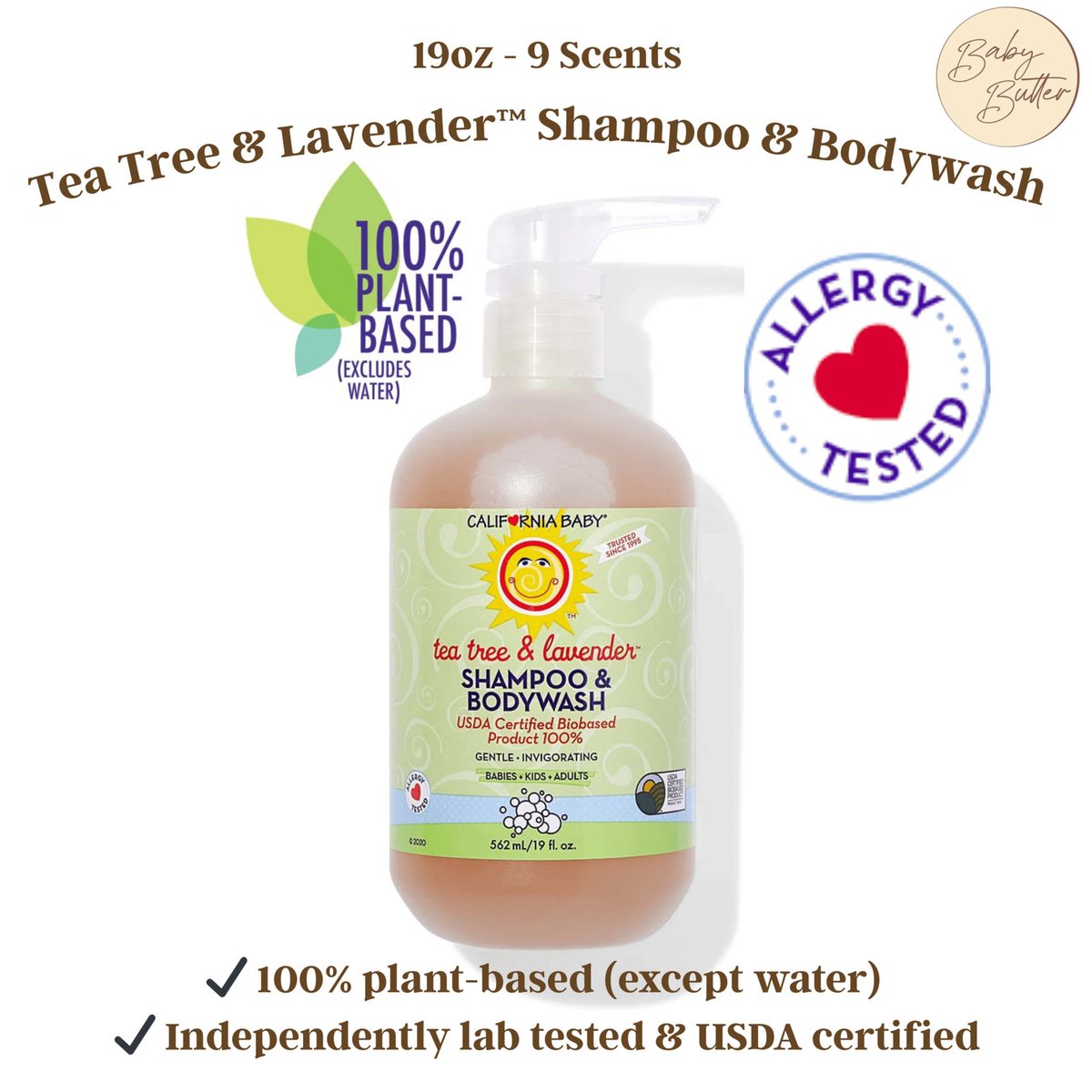 Tea Tree & Lavender Shampoo & Bodywash 19oz - California Baby - California Baby